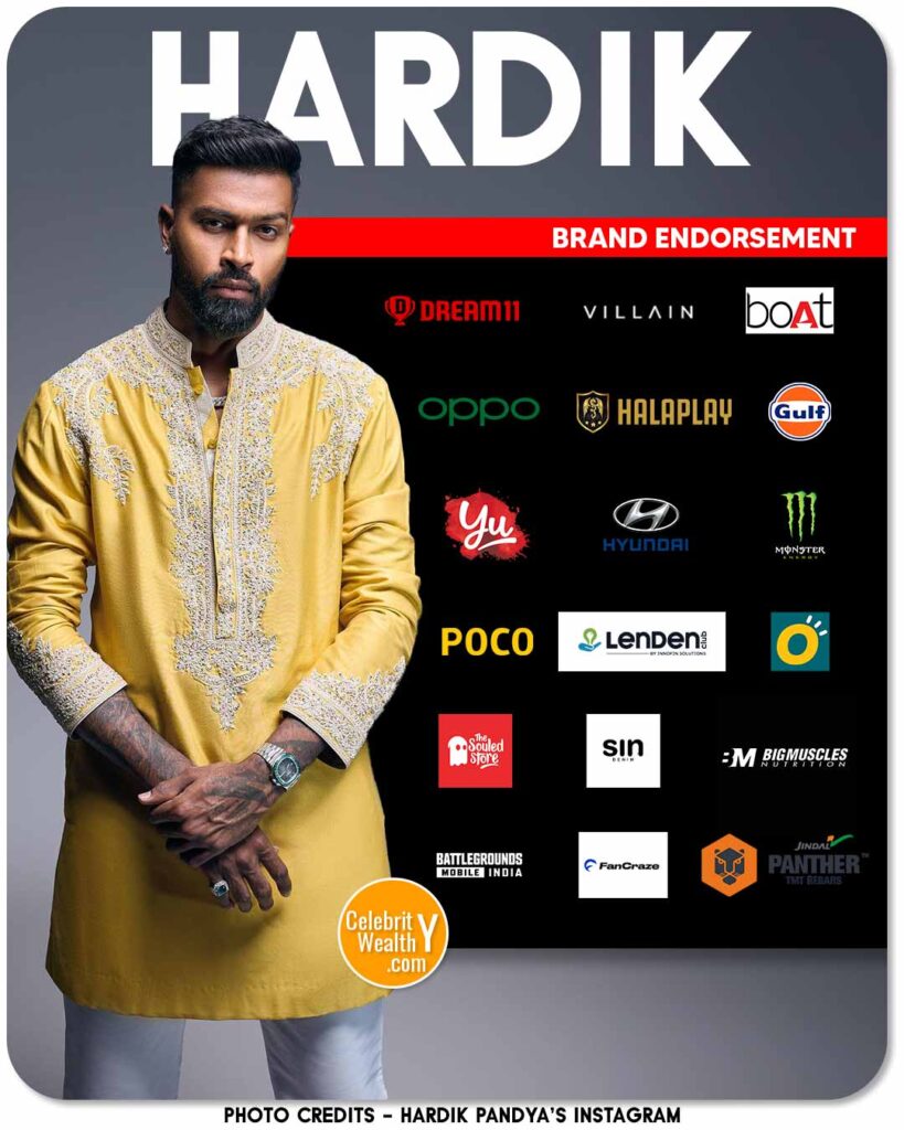 Hardik Pandya Brand Endorsement