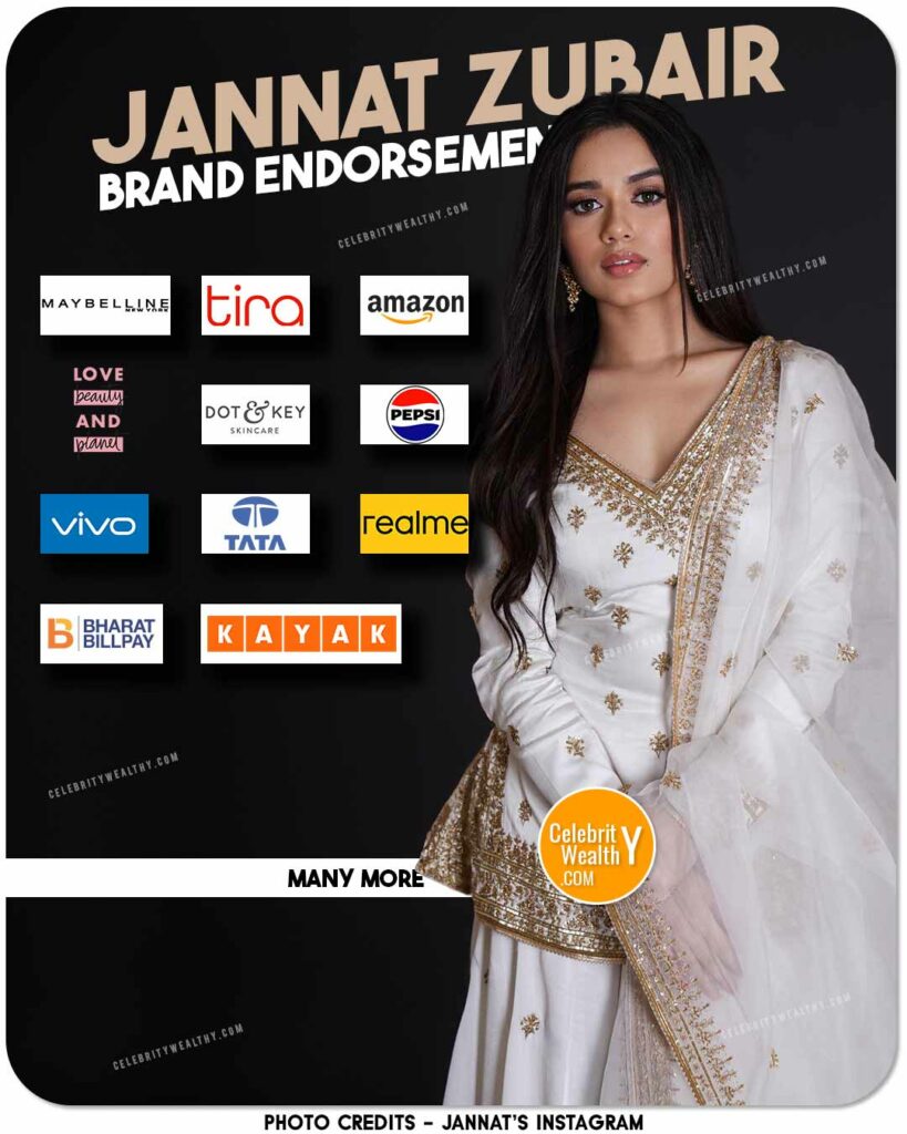Jannat Zubair Brand Endorsements